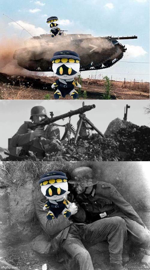 image tagged in flying tank,mg-34,german soldier | made w/ Imgflip meme maker