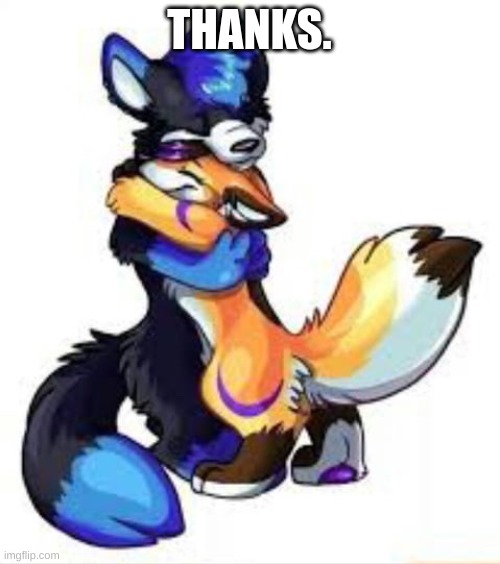 Furry Hugs | THANKS. | image tagged in furry hugs | made w/ Imgflip meme maker