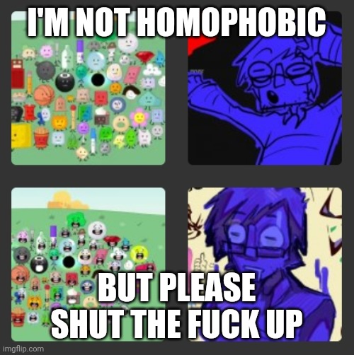 WHAT | I'M NOT HOMOPHOBIC BUT PLEASE SHUT THE FUCK UP | image tagged in what | made w/ Imgflip meme maker