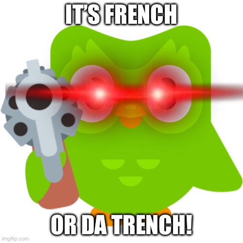 French or da trench | IT’S FRENCH; OR DA TRENCH! | image tagged in spanish or vanish | made w/ Imgflip meme maker