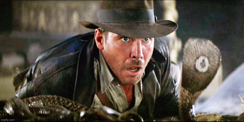 Indiana Jones Snakes | image tagged in indiana jones snakes | made w/ Imgflip meme maker