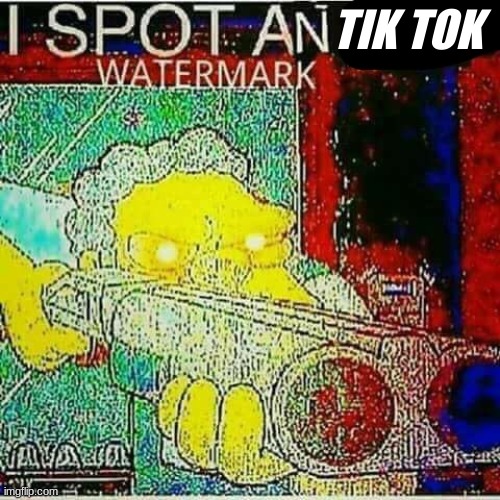 I SPOT AN x WATERMARK | TIK TOK | image tagged in i spot an x watermark | made w/ Imgflip meme maker
