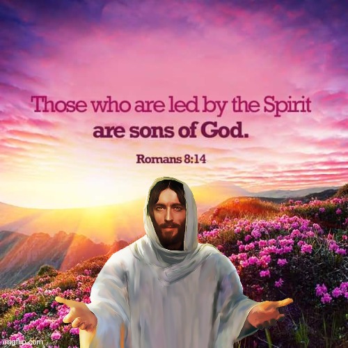 Sons of God Romans Bible quote | image tagged in bible verse | made w/ Imgflip meme maker