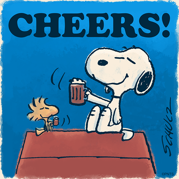 Snoopy - A toast to the weekend! | Facebook Blank Meme Template