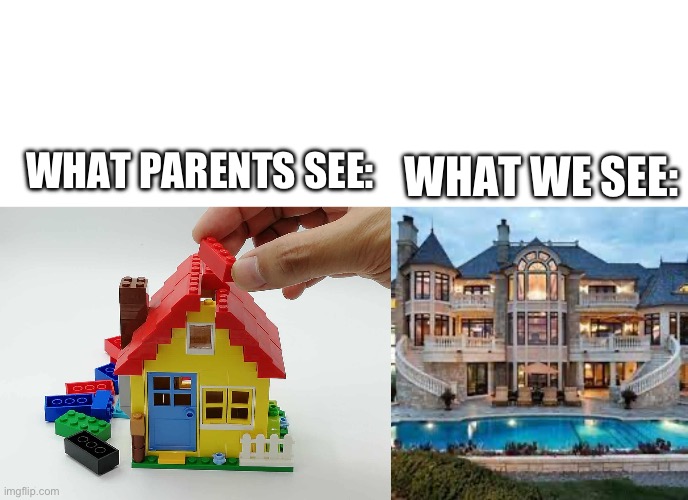 WHAT PARENTS SEE: WHAT WE SEE: | image tagged in blank white template | made w/ Imgflip meme maker