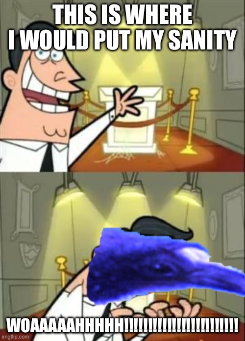 WOAAAAAAAHHHHHHH!!!!!!!!!!!!!!!!!!!!!! | THIS IS WHERE I WOULD PUT MY SANITY; WOAAAAAHHHHH!!!!!!!!!!!!!!!!!!!!!!!! | image tagged in memes,this is where i'd put my trophy if i had one | made w/ Imgflip meme maker
