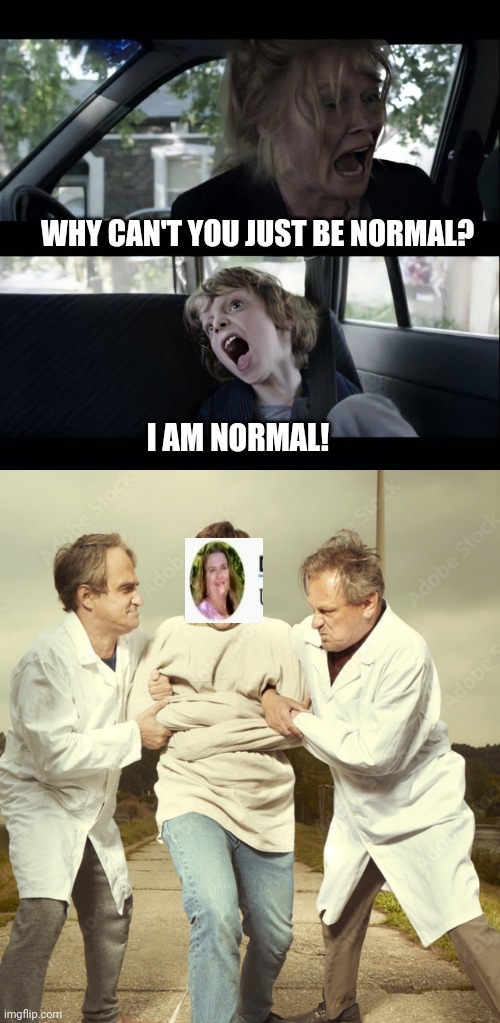 WHY CAN'T YOU JUST BE NORMAL? I AM NORMAL! | image tagged in why can't you be normal | made w/ Imgflip meme maker