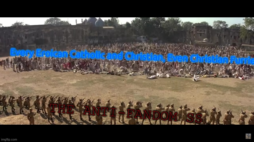 This Is the Worst Mass-Genocide Ever Committed By the Anti-Fandom Waffen SS | Every Eroican Catholic and Christian, Even Christian Furries; THE ANTI-FANDOM SS | image tagged in jallianwala bagh massacre full screen version,pro-fandom,exposed,war crimes,hell | made w/ Imgflip meme maker
