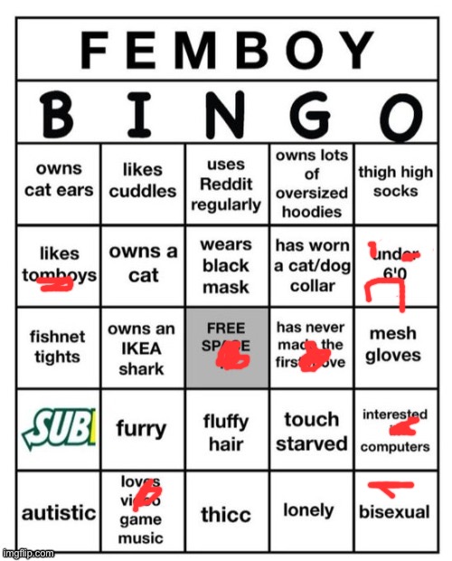 WHAT DOES TOUCH STARVED MEAN | image tagged in femboy bingo | made w/ Imgflip meme maker