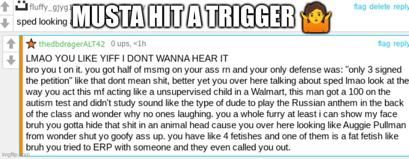 MUSTA HIT A TRIGGER 🤷 | made w/ Imgflip meme maker