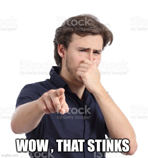 Man Holding Nose | WOW , THAT STINKS | image tagged in man holding nose | made w/ Imgflip meme maker