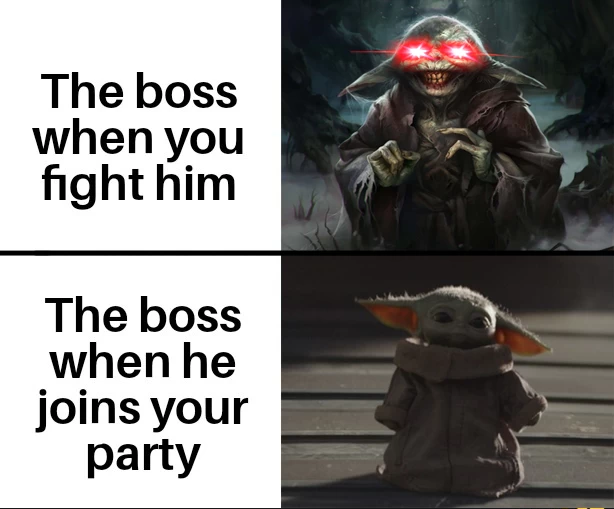 The boss when you fight them Blank Meme Template