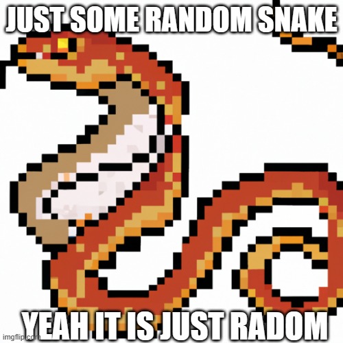 just some random snake:/ | JUST SOME RANDOM SNAKE; YEAH IT IS JUST RADOM | image tagged in random | made w/ Imgflip meme maker