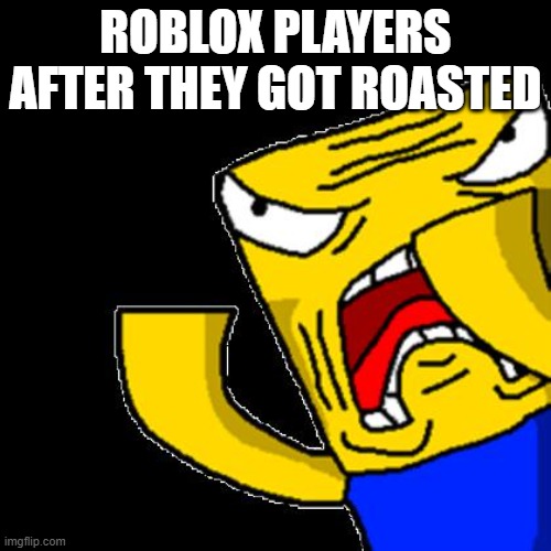 Roblox Noob | ROBLOX PLAYERS AFTER THEY GOT ROASTED | image tagged in roblox noob | made w/ Imgflip meme maker
