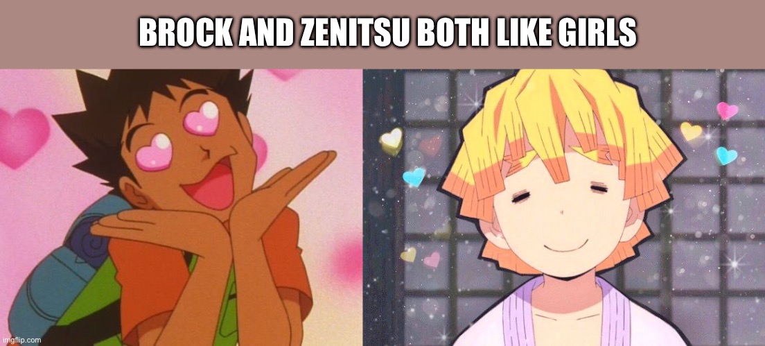 Brock and Zenitsu both like girls Blank Meme Template