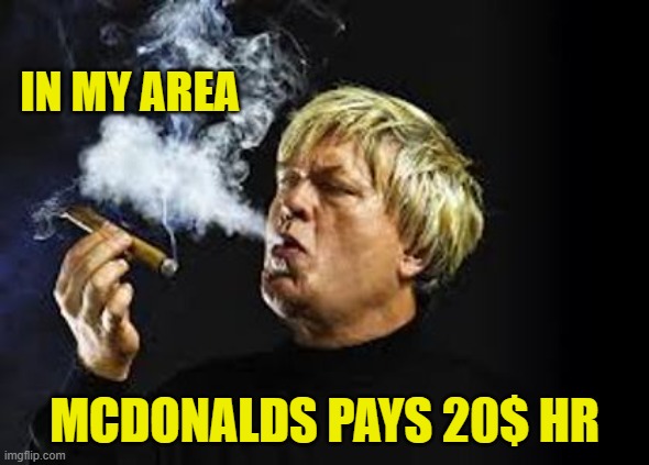Ron white  | IN MY AREA MCDONALDS PAYS 20$ HR | image tagged in ron white | made w/ Imgflip meme maker