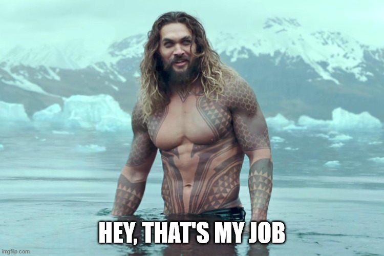 aquaman | HEY, THAT'S MY JOB | image tagged in aquaman | made w/ Imgflip meme maker