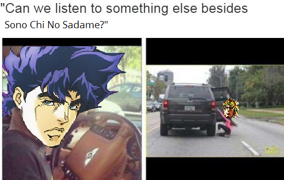 Jonathan throwing Dio out of the car Blank Meme Template