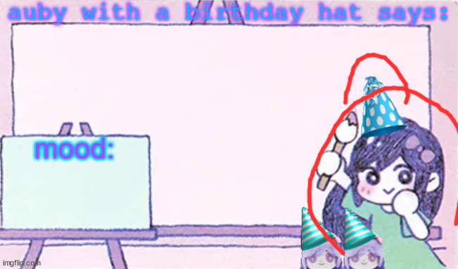 auby with a bday hat | image tagged in auby with a bday hat | made w/ Imgflip meme maker