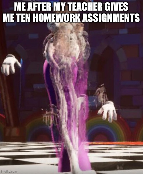 Auuuuugggghhhhh | ME AFTER MY TEACHER GIVES ME TEN HOMEWORK ASSIGNMENTS | image tagged in kinger | made w/ Imgflip meme maker