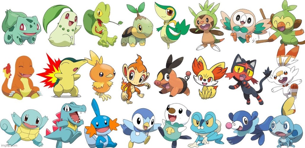 circle your single favorite starter from each gen and post in comments | made w/ Imgflip meme maker