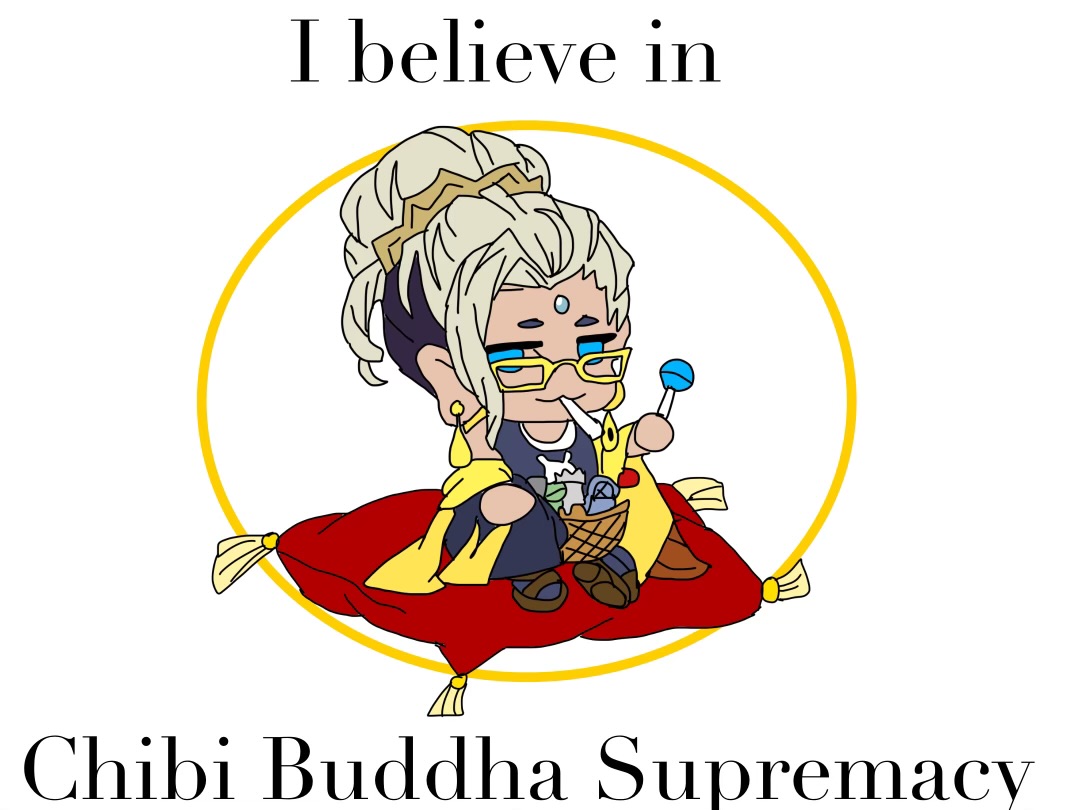 High Quality Chibi Buddha supremacy (non-religious) Blank Meme Template