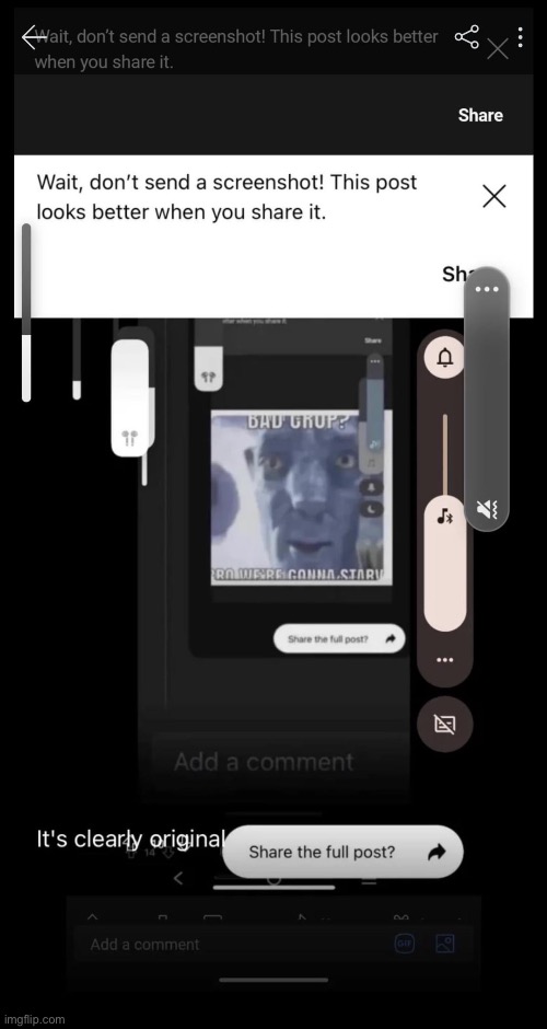 no send screnshot ples it look beter when sher! | made w/ Imgflip meme maker