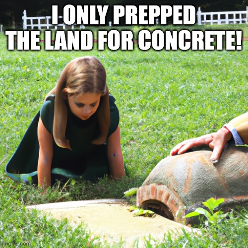 How does it feel?  Suck suck suck | I ONLY PREPPED THE LAND FOR CONCRETE! | image tagged in ivanka burrying her dad using a tortoiseshell | made w/ Imgflip meme maker