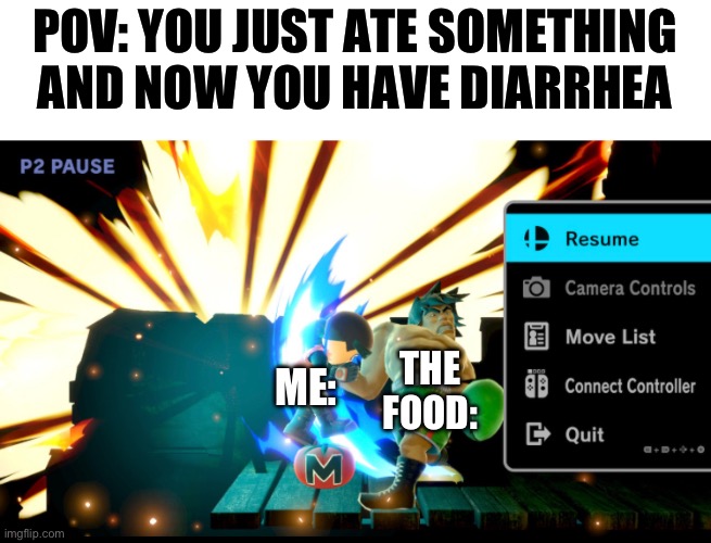 POV: YOU JUST ATE SOMETHING AND NOW YOU HAVE DIARRHEA; THE FOOD:; ME: | image tagged in gigachad | made w/ Imgflip meme maker