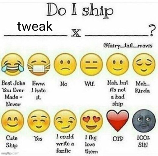 alright who yall think | tweak | image tagged in do i ship __x__ | made w/ Imgflip meme maker