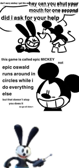 Mickey and Oswald Blank Meme Template