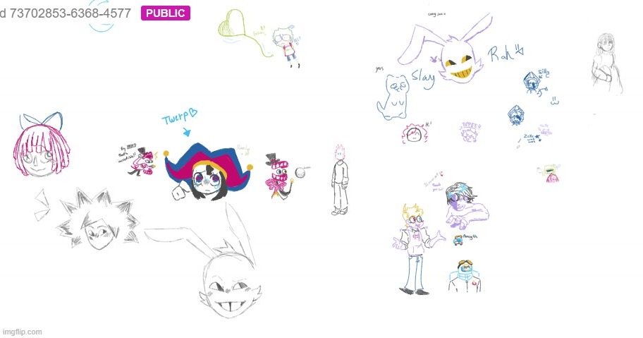 Whiteboard from last night in my fav fans' server! Love you Cupid~~ | image tagged in art | made w/ Imgflip meme maker