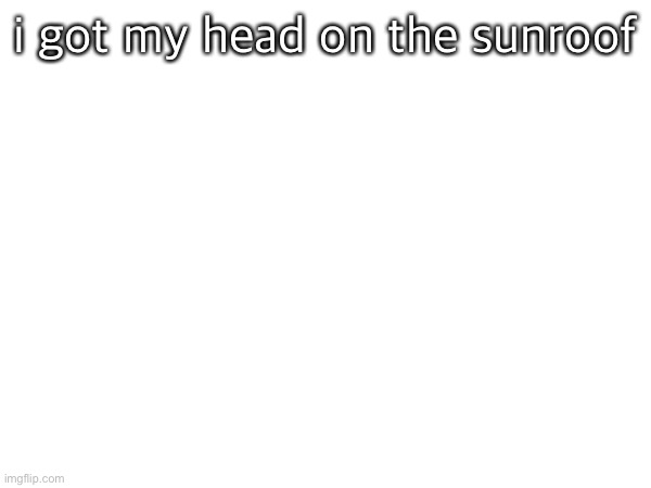 i got my head on the sunroof | made w/ Imgflip meme maker