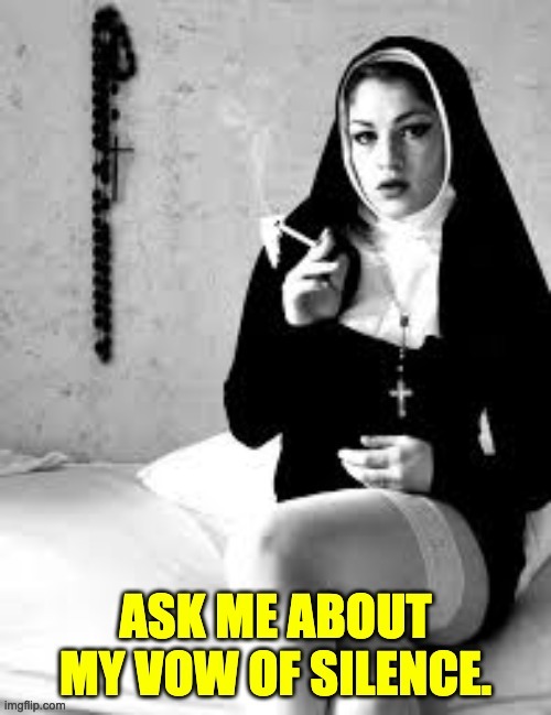 She'll have nun of that! | image tagged in dad jokes | made w/ Imgflip meme maker