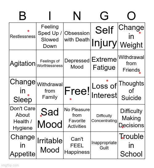 depression bingo 1 | image tagged in depression bingo 1 | made w/ Imgflip meme maker