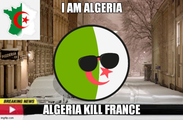 thunk you sweden_gaming_dog_countryball | I AM ALGERIA; ALGERIA KILL FRANCE | image tagged in algeria breaking news | made w/ Imgflip meme maker