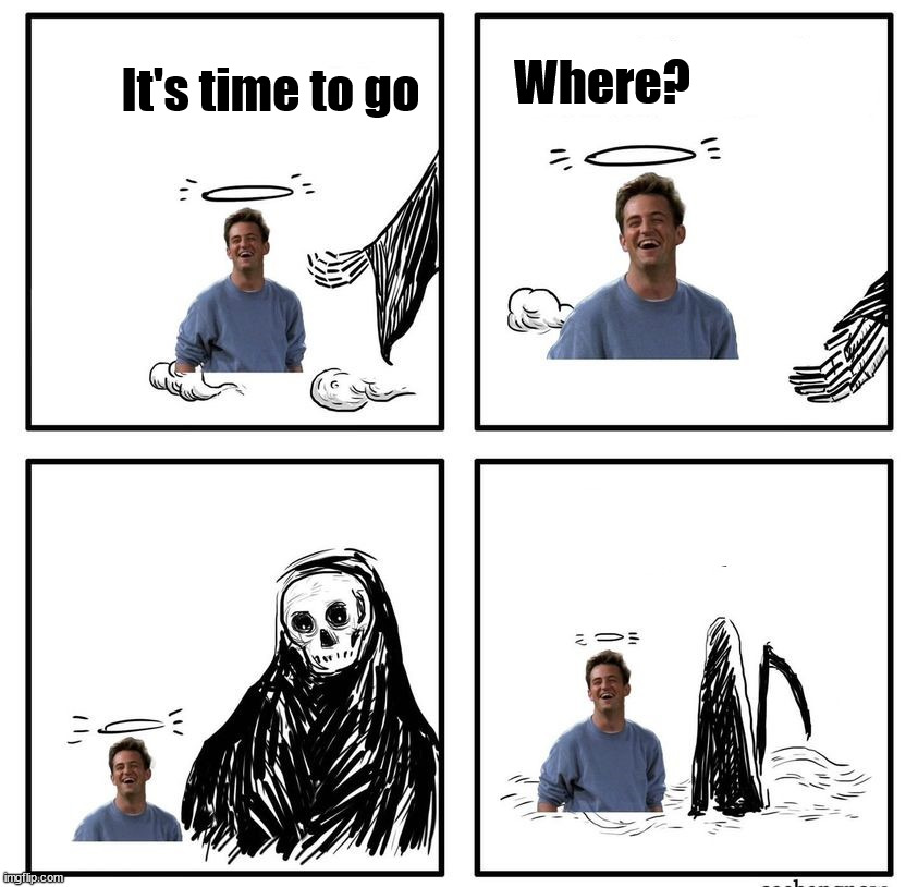 Chandler | Where? It's time to go | image tagged in chandler | made w/ Imgflip meme maker