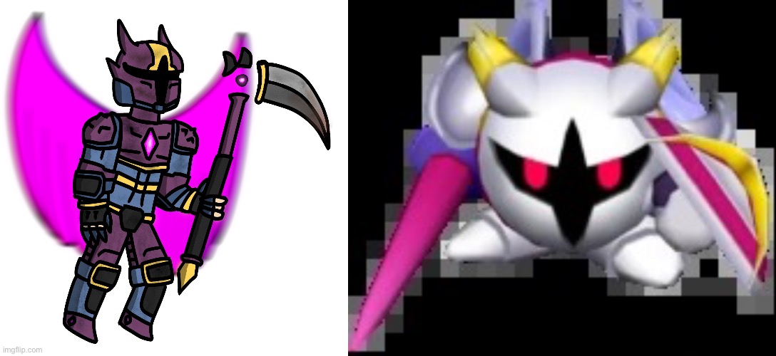ok but seriously they look too similar, i’d change Supernova’s design but he’s my main oc now and i love his design too much | image tagged in supernova imgflip-bossfights,forward facing galacta knight | made w/ Imgflip meme maker