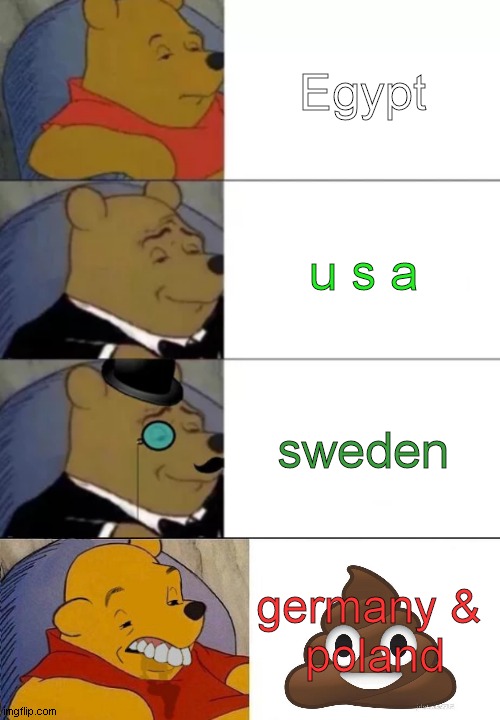 who winner ? | Egypt; u s a; sweden; germany & 
poland | image tagged in best better bestest blurst | made w/ Imgflip meme maker