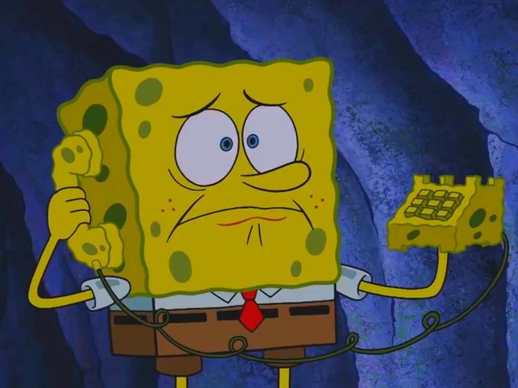 High Quality SpongeBob phone call Blank Meme Template