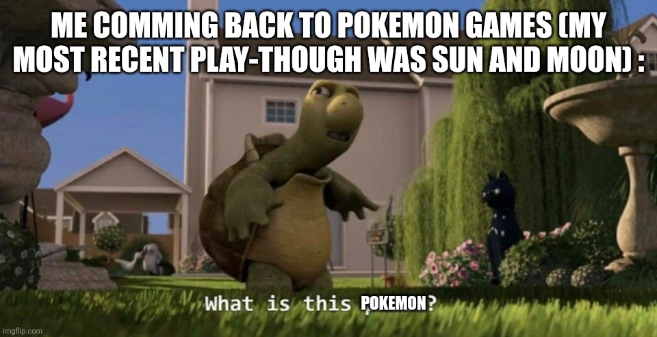 "No new types tho ?" | ME COMMING BACK TO POKEMON GAMES (MY MOST RECENT PLAY-THOUGH WAS SUN AND MOON) :; POKEMON | image tagged in what is this place | made w/ Imgflip meme maker