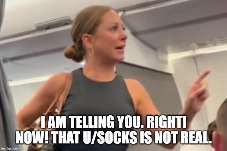 I AM TELLING YOU. RIGHT! NOW! THAT U/SOCKS IS NOT REAL. | made w/ Imgflip meme maker