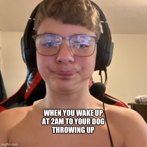 WHEN YOU WAKE UP
AT 2AM TO YOUR DOG
THROWING UP | made w/ Imgflip meme maker