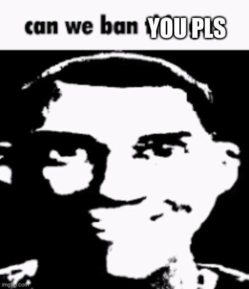 Can we ban this guy | YOU PLS | image tagged in can we ban this guy | made w/ Imgflip meme maker