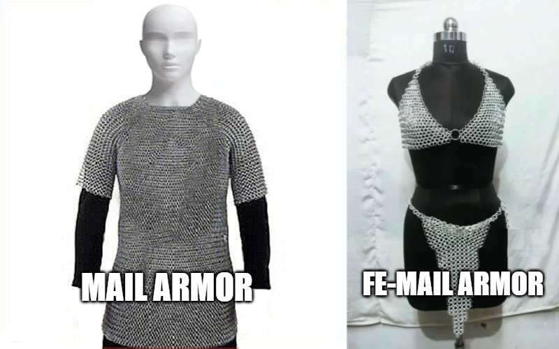 High Quality mail armor femail armor Blank Meme Template