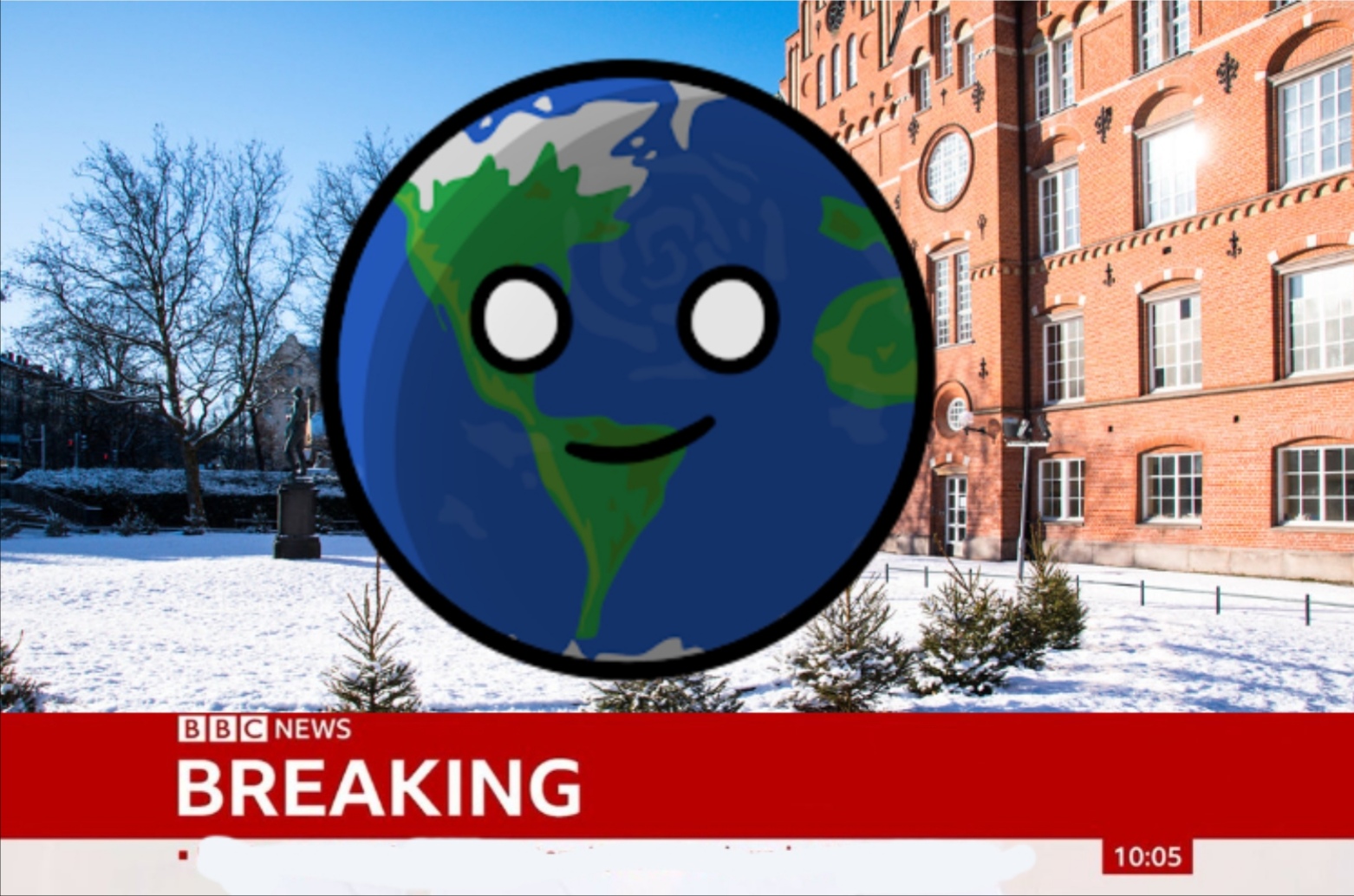 High Quality Earth Breaking News Blank Meme Template