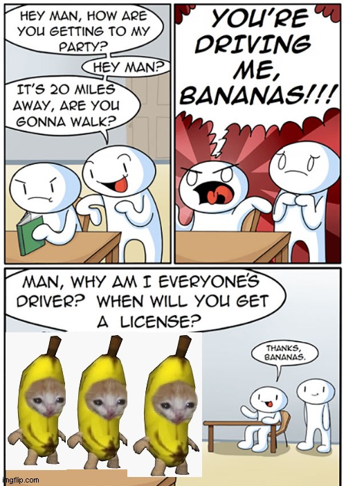banana cat | image tagged in i am kool | made w/ Imgflip meme maker