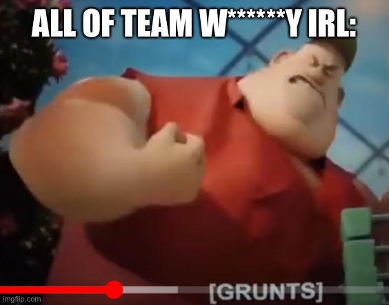 Fat Guy Sausage Party | ALL OF TEAM W******Y IRL: | image tagged in fat guy sausage party | made w/ Imgflip meme maker