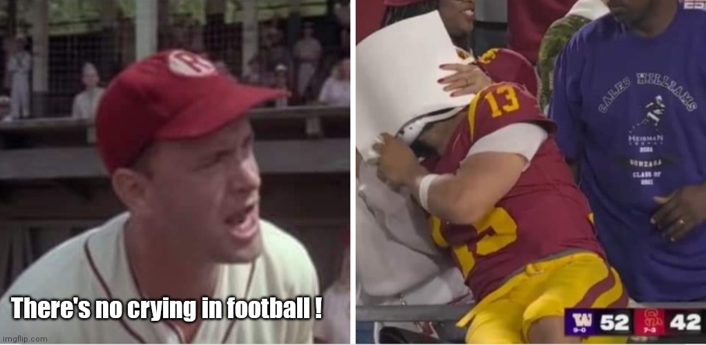 Caleb & Mommy | There's no crying in football ! | image tagged in funny | made w/ Imgflip meme maker