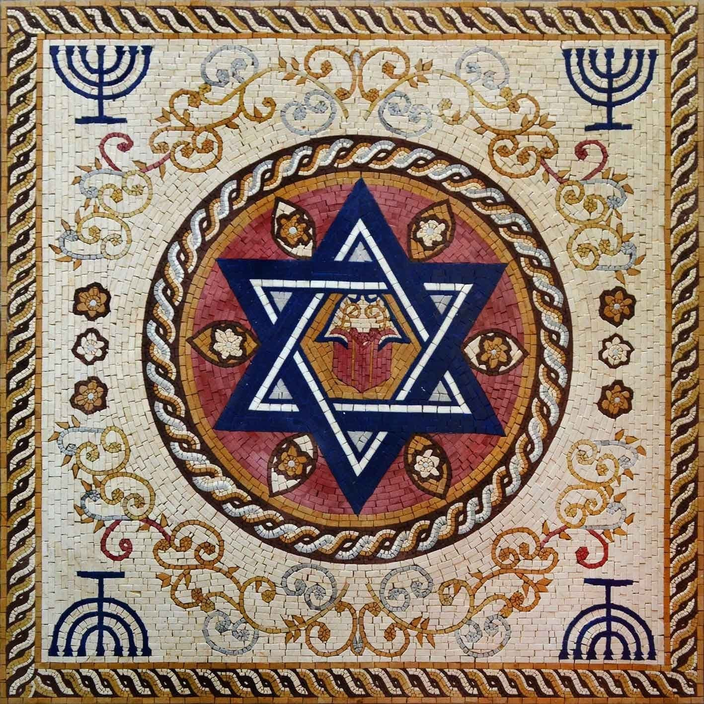 Ancient Hebrew Art Menorah Star of David Blank Meme Template